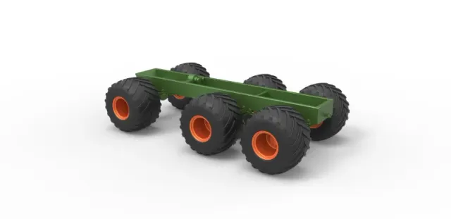 Diecast old school monster truck chassis 6x6 Scale 1:25 — Фото 9 из 31