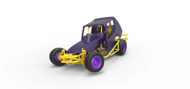 Vintage Northeast Dirt Modified stock car while turning 1:25 — Фото 3 из 31