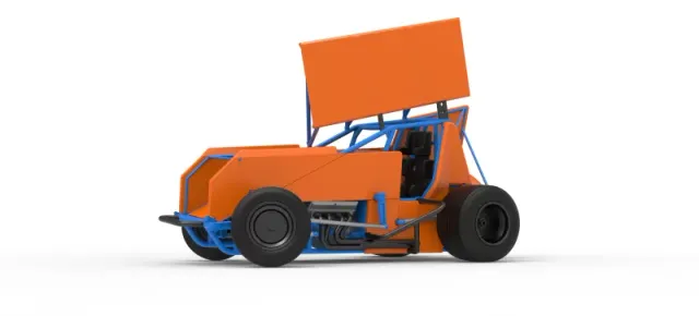 Winged Sprint car Version 2 while turning Scale 1:25 — Фото 2 из 30