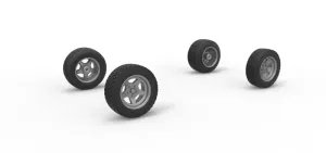 Wheel set of BriSCA Formula 1 Stock Car for Dirt Scale 1:25