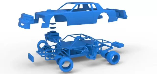 Vintage Dirt late model race car while turning Scale 1:25 — Image 28 of 30