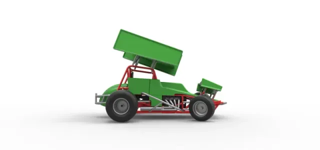 Vintage Winged Sprint car while turning Scale 1:25 — Фото 19 из 29