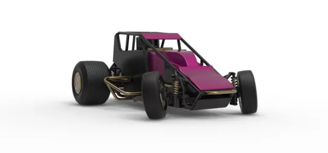 Dirt Silver Crown Car while turning Scale 1:25 — Image 27 of 30
