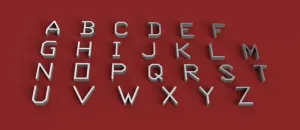 TXT uppercase 3D letters STL file