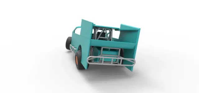 Northeast Outlaw Dirt Modified stock car while turning 1:25 — Фото 14 из 29