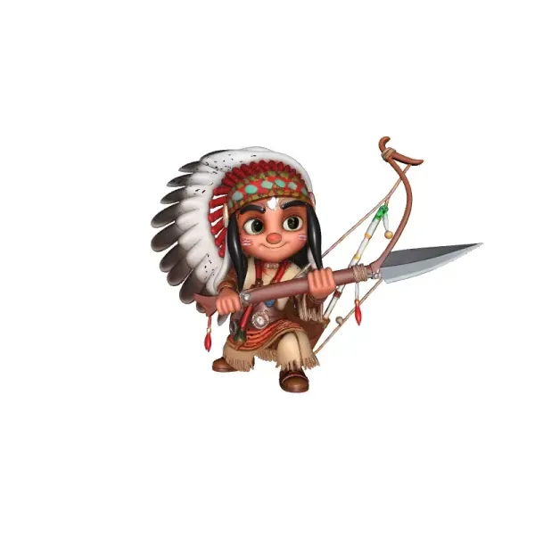 Apache Kid Stylized 3D Model — Image 3 of 6