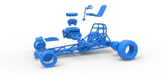 Vintage Front engine dragster Base Version 4 Scale 1:25 — Фото 18 из 26