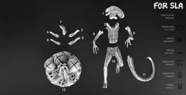 3Dprint Alien Xenomorph Sculpture — Фото 3 из 5