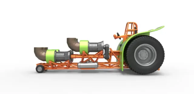 Diecast Pulling tractor with 4 jet engines Version 3 1:25 — Фото 6 из 31