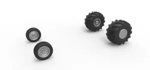 Wheel set of Vintage 2wd Pulling truck Scale 1:25