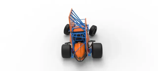 Winged Sprint car Version 2 while turning Scale 1:25 — Фото 17 из 30