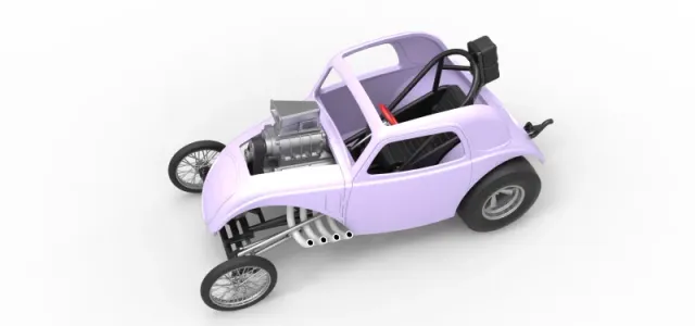 Front engine old school dragster with shell V10 Scale 1:25 — Фото 4 из 26