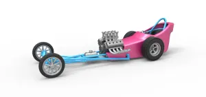 Front engine old school dragster with shell Version 5 1:25