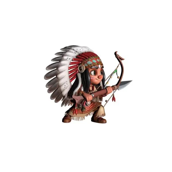 Apache Kid Stylized 3D Model — Image 4 of 6