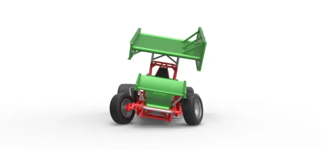 Vintage Winged Sprint car while turning Scale 1:25 — Фото 6 из 29