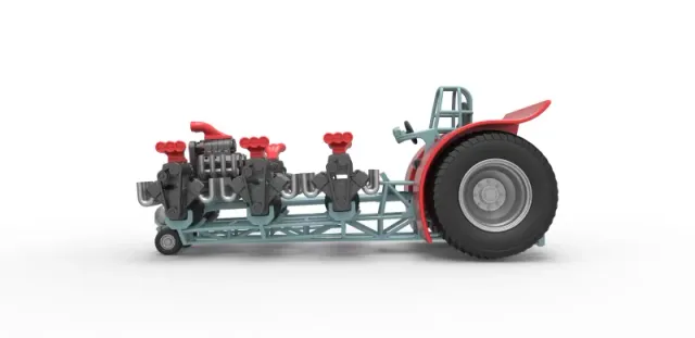 Diecast Pulling tractor with 7 engines V8 Scale 1:25 — Фото 6 из 30
