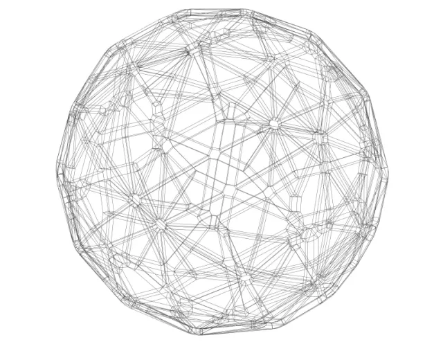 Wireframe Shape Geometric Faceted Sphere — Фото 3 из 6