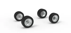 Wheel Set of Three Quarter Midget Scale 1:25