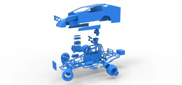 Northeast Dirt Modified stock car while turning Scale 1:25 — Image 28 of 31