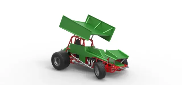 Vintage Winged Sprint car while turning Scale 1:25 — Фото 21 из 29