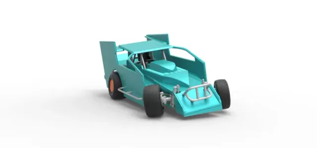 Northeast Outlaw Dirt Modified stock car while turning 1:25 — Фото 24 из 29