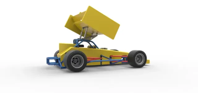 Supermodified front engine Winged race car V2 Scale 1:25 — Image 20 of 30