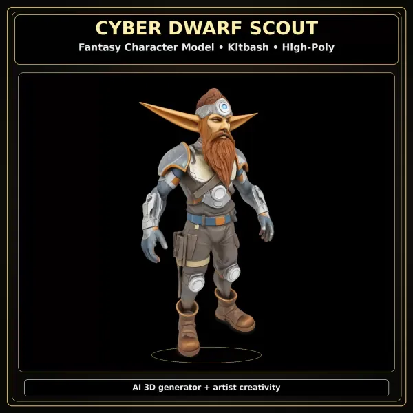 Fantasy Dwarf Warrior Pack – Fantasy Character Model Kitbash — Image 12 of 16
