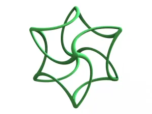 Wireframe Shape Geometric Twisted Cube