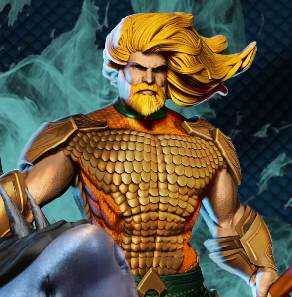 Aquaman and the Great White Shark Mount 3D Model — Фото 4 из 8