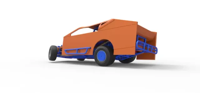 Northeast Dirt Modified stock car while turning Scale 1:25 — Image 13 of 31