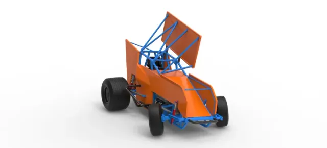 Winged Sprint car Version 2 while turning Scale 1:25 — Фото 26 из 30