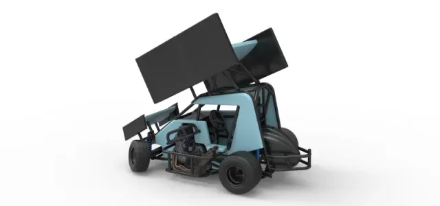 Winged 600 Micro sprint car while turning Scale 1:25 — Фото 12 из 31