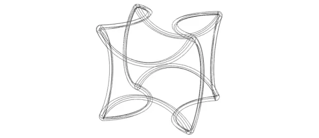 Wireframe Shape Geometric Twisted Cube — Фото 3 из 8