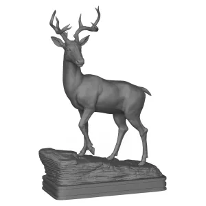 3D Printable Wild Animal Deer Statue