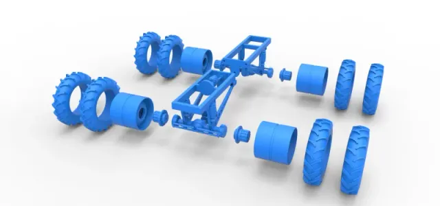Chassis of Vintage Monster Truck with double wheels Scale 1:25 — Фото 23 из 26