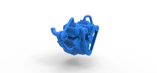 Twin turbo supercharged V8 Engine Version 6 Scale 1:25 — Фото 13 из 17