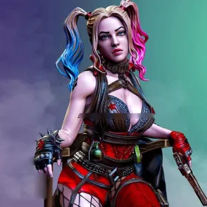 Harley Quinn Sitting 1/8 Scale 3D Printed Figure