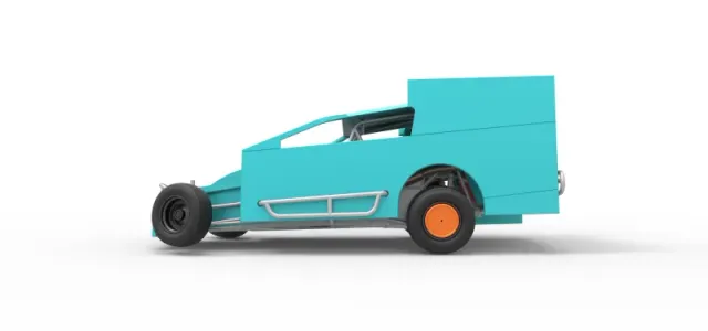 Northeast Outlaw Dirt Modified stock car while turning 1:25 — Фото 9 из 29