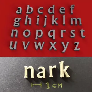 NARK Font lowercase 3D letters STL file