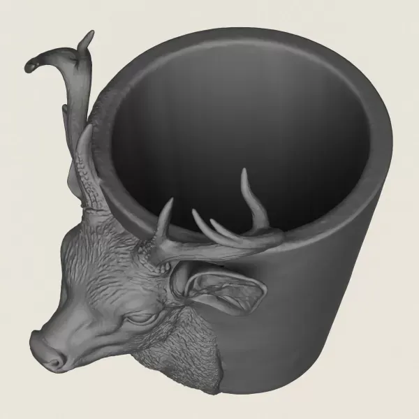 Deer Head Planter Print Ready 3D Model — Фото 2 из 6