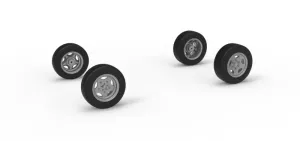 Wheel Set of New Zealand Vintage Stock car Scale 1:25