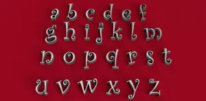 CURLZ font lowercase 3D letters STL file