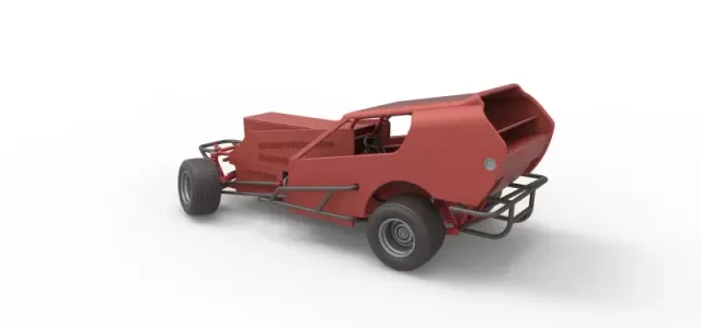 Vintage Dirt Modified stock car Version 4 while turning 1:25 — Фото 12 из 31