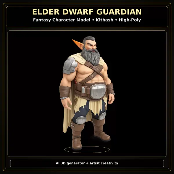 Fantasy Dwarf Warrior Pack – Fantasy Character Model Kitbash — Image 2 of 16