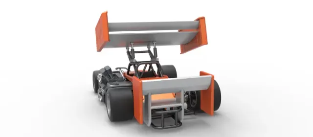 Supermodified front engine Winged race car V3 Scale 1:25 — Фото 14 из 31