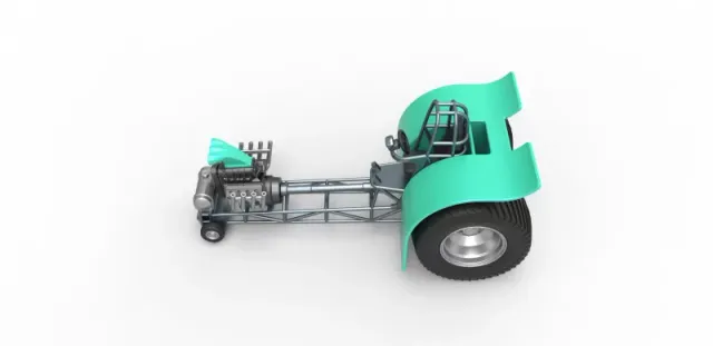 Diecast Pulling tractor with single V8 engine Scale 1 to 25 — Фото 7 из 29