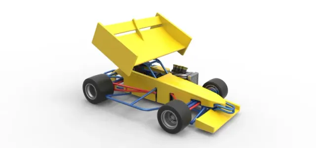 Supermodified front engine Winged race car V2 Scale 1:25 — Image 22 of 30
