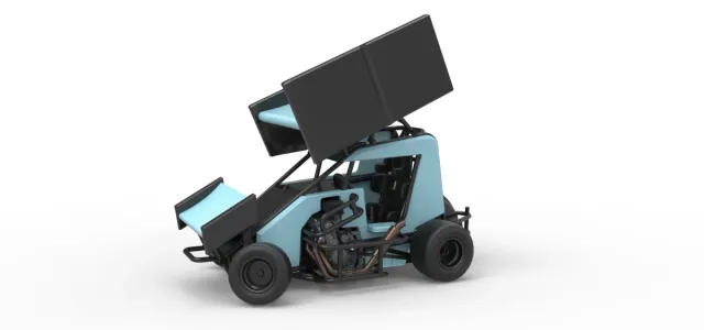 Winged 600 Micro sprint car while turning Scale 1:25 — Фото 31 из 31