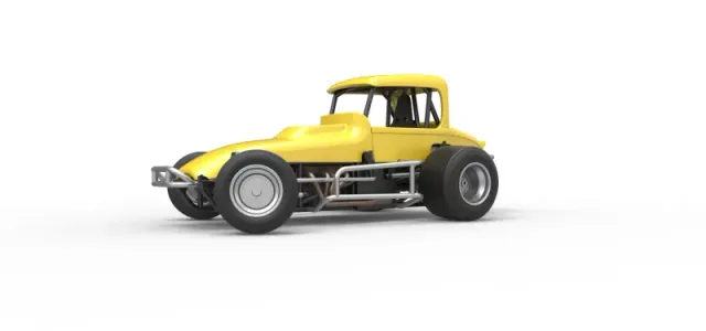 Vintage Sprint car while turning Version 2 Scale 1:25 — Фото 2 из 29