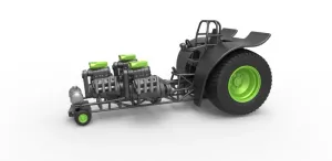 Diecast Pulling tractor with 3 engines V8 Version 3 1:25